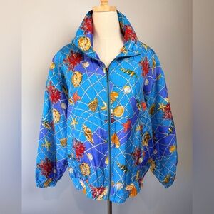 Blue Seashell Print Women's Jacket
